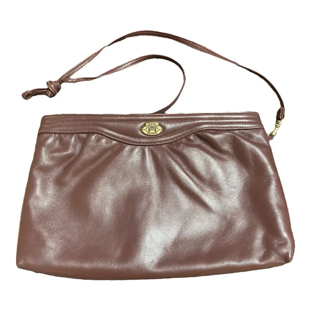 Etienne Aigner Oxblood Leather Shoulder Bag